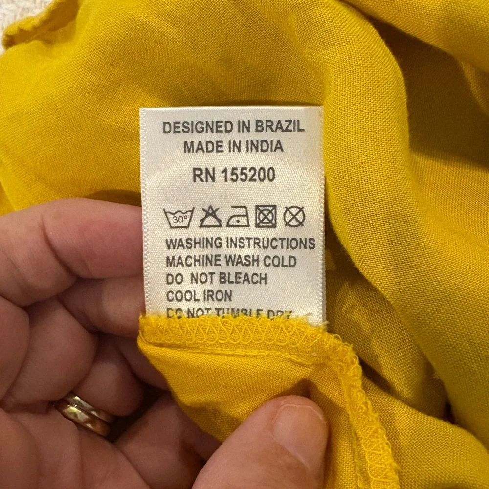 Anthropologie maxi dress Farm Rio size L yellow floral Cantonal maxi sold out - Picture 15 of 16
